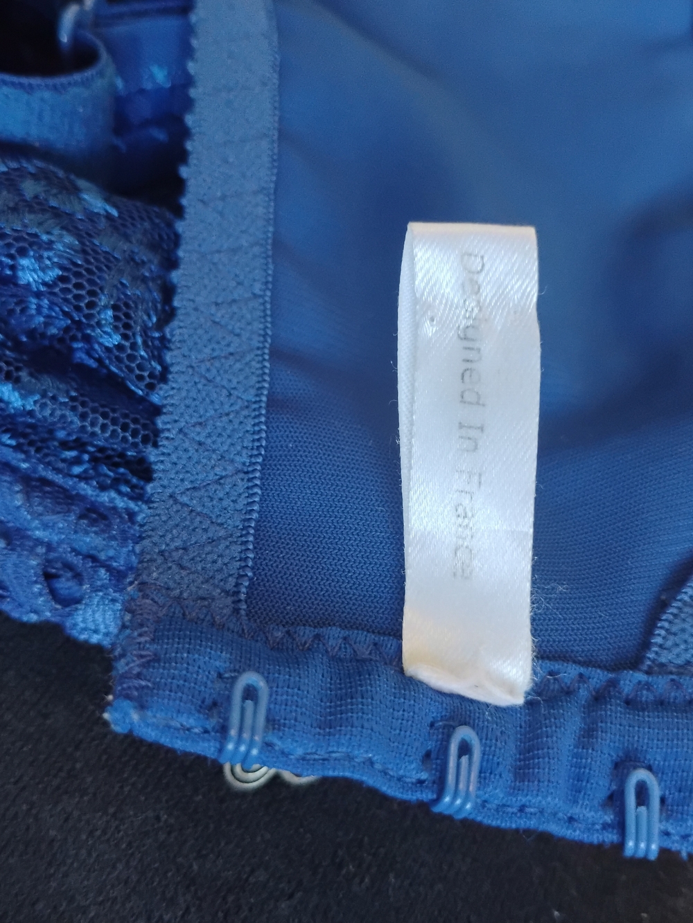 EMPREINTE Blue Lace Underwire Bra with Feminine Floral Lace - Picture 9 of 11